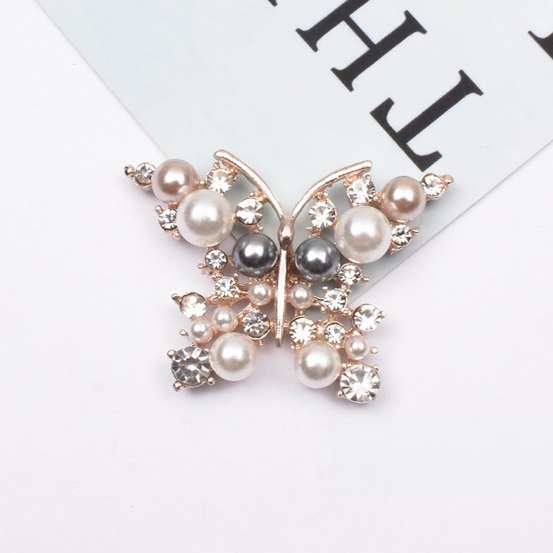 Golden Petal Crystal Bloom Clip-On Button (1 Piece)