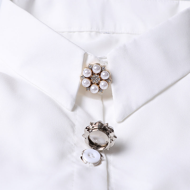 Pearl Flower Clip-Over Detachable Buttons