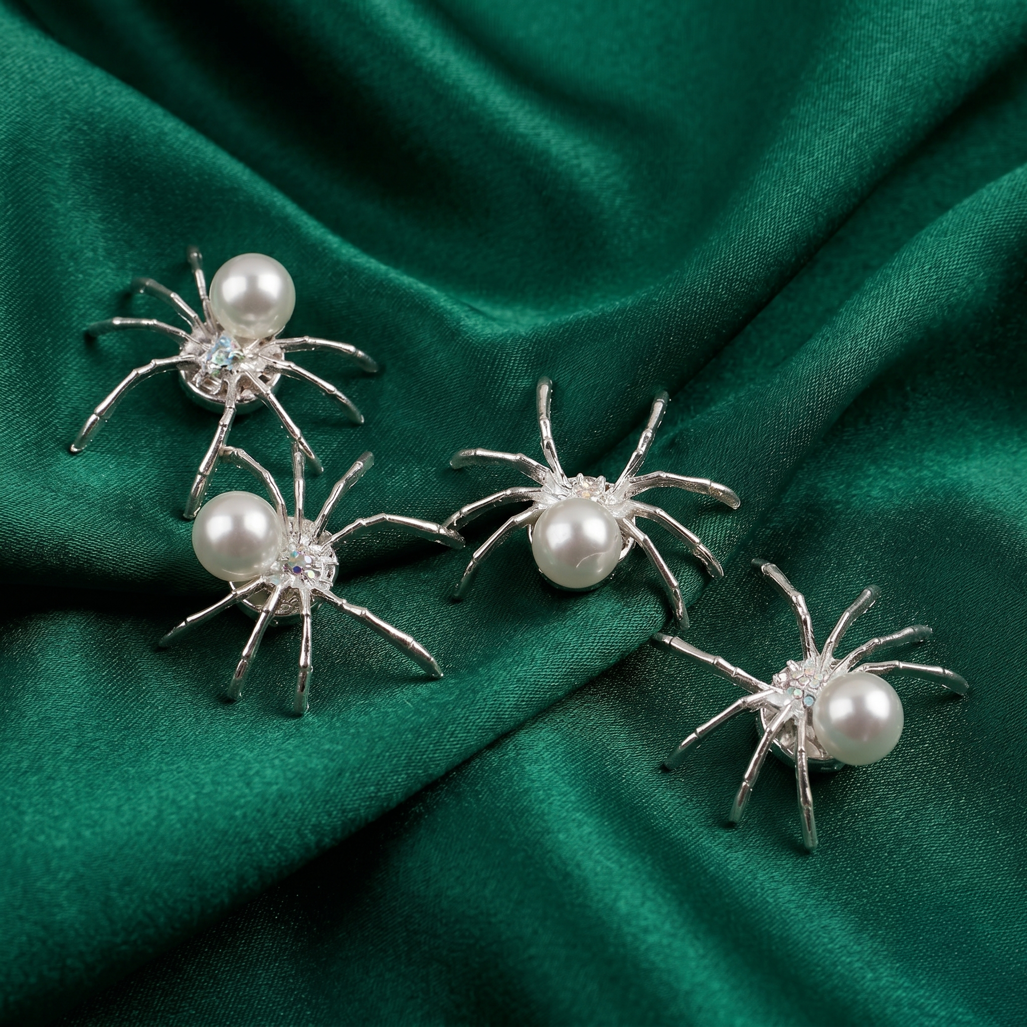 Pearl Spider Clip-On Button (1 Piece)