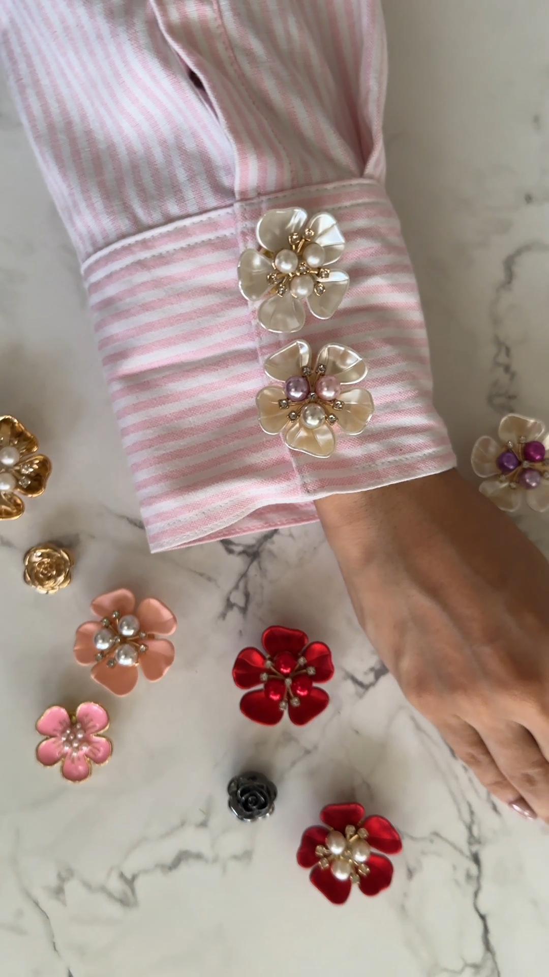 White Flower Pearl Bloom Clip-On Button (1 Piece)