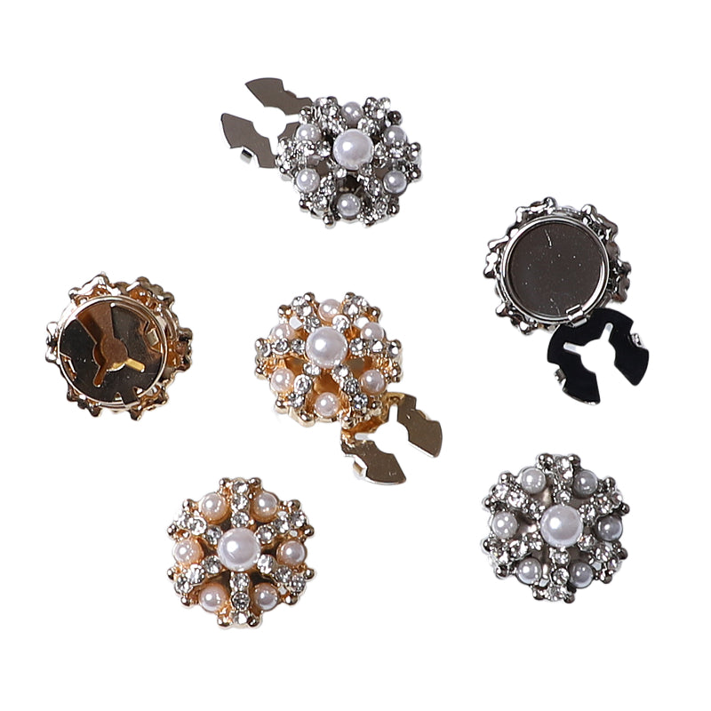 Pearl & Crystal Cluster Clip-Over Button (1 Piece)