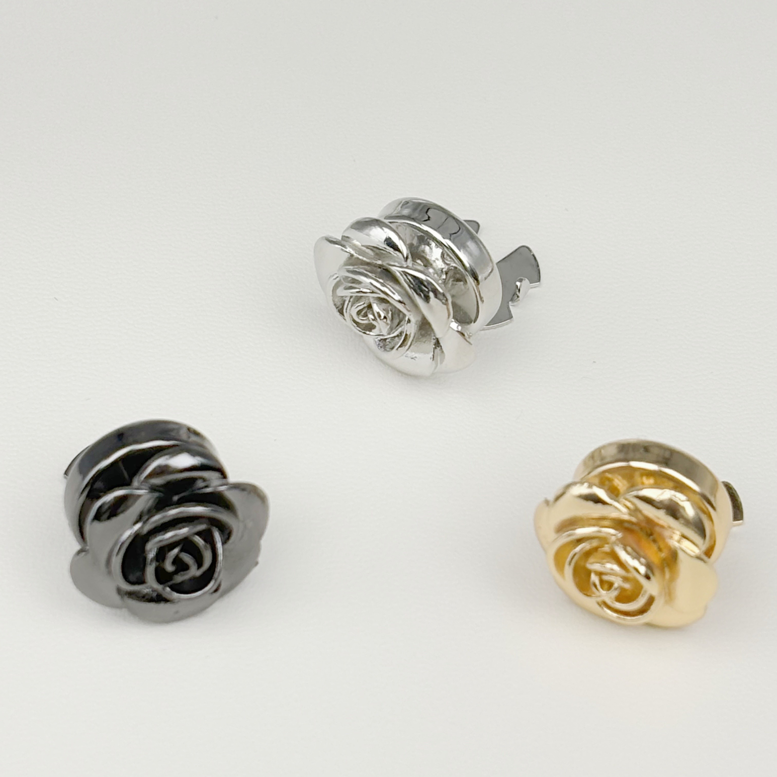Metallic Classy Rose Edition Clip-Over Detachable Buttons
