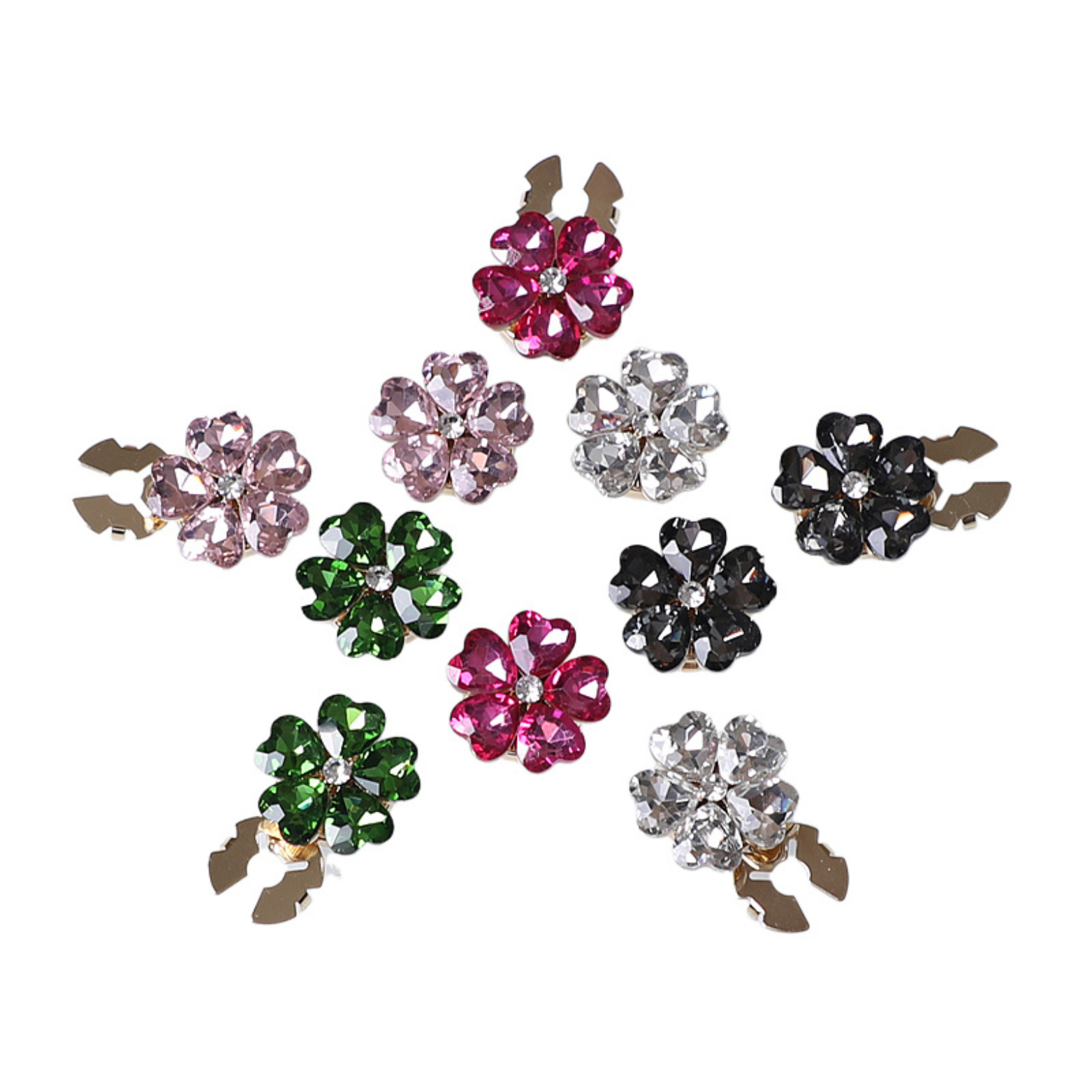 Sparkling Flower Clip-Over Detachable Buttons