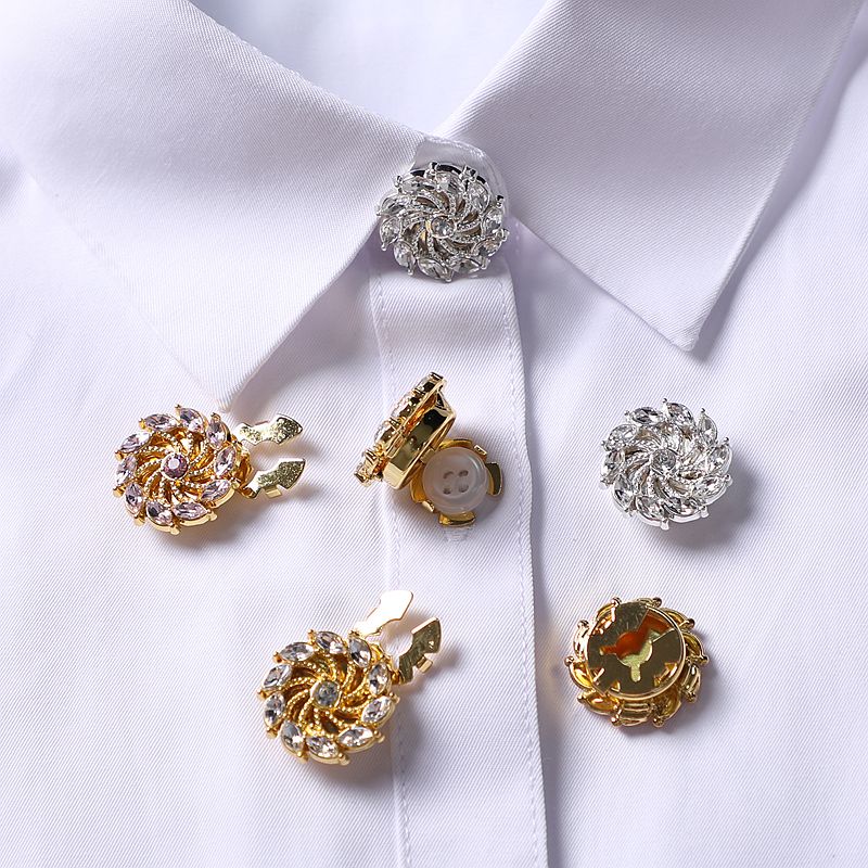 Crystal Swirl Rosette Clip-Over Button (1 Piece)