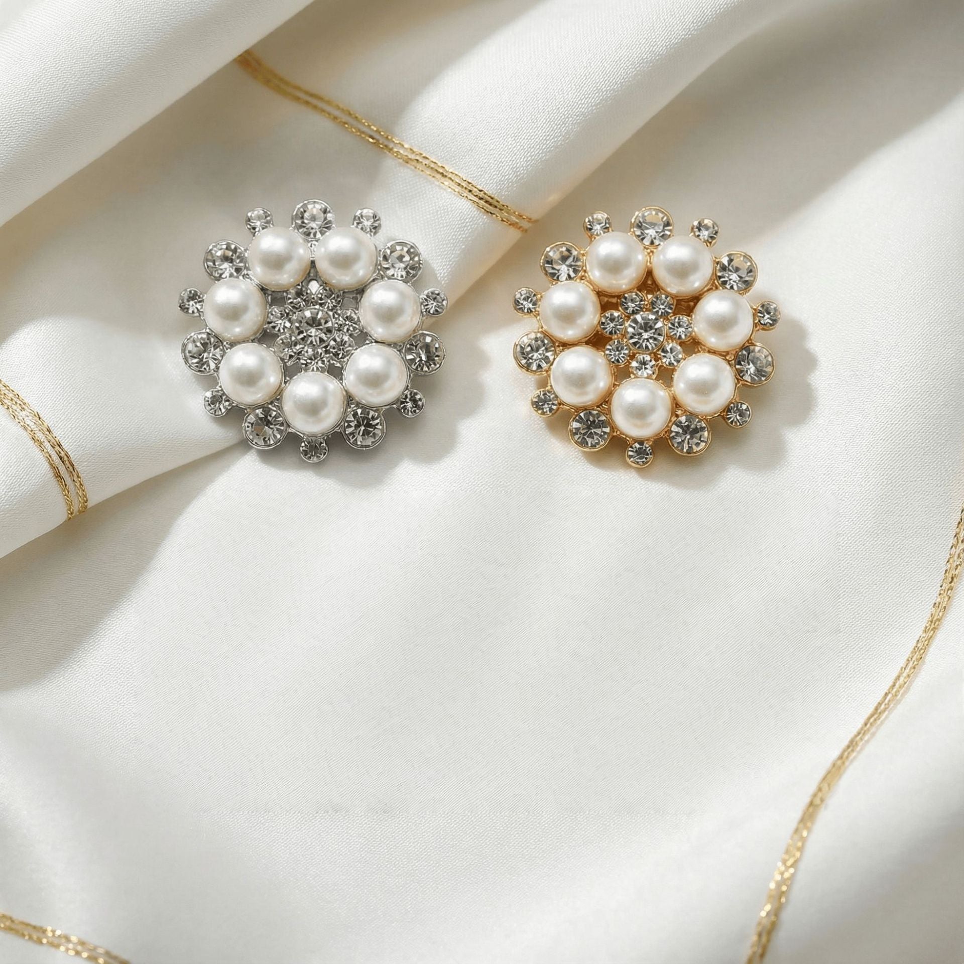Pearl Radiance Crystal Clip-Over Button (1 Piece)