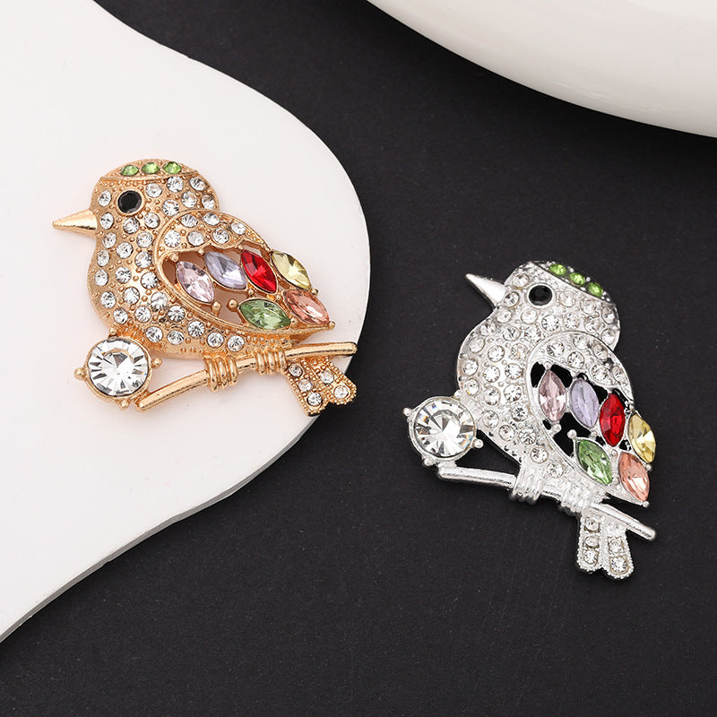 Crystal Songbird Clip-On Button (1 Piece)