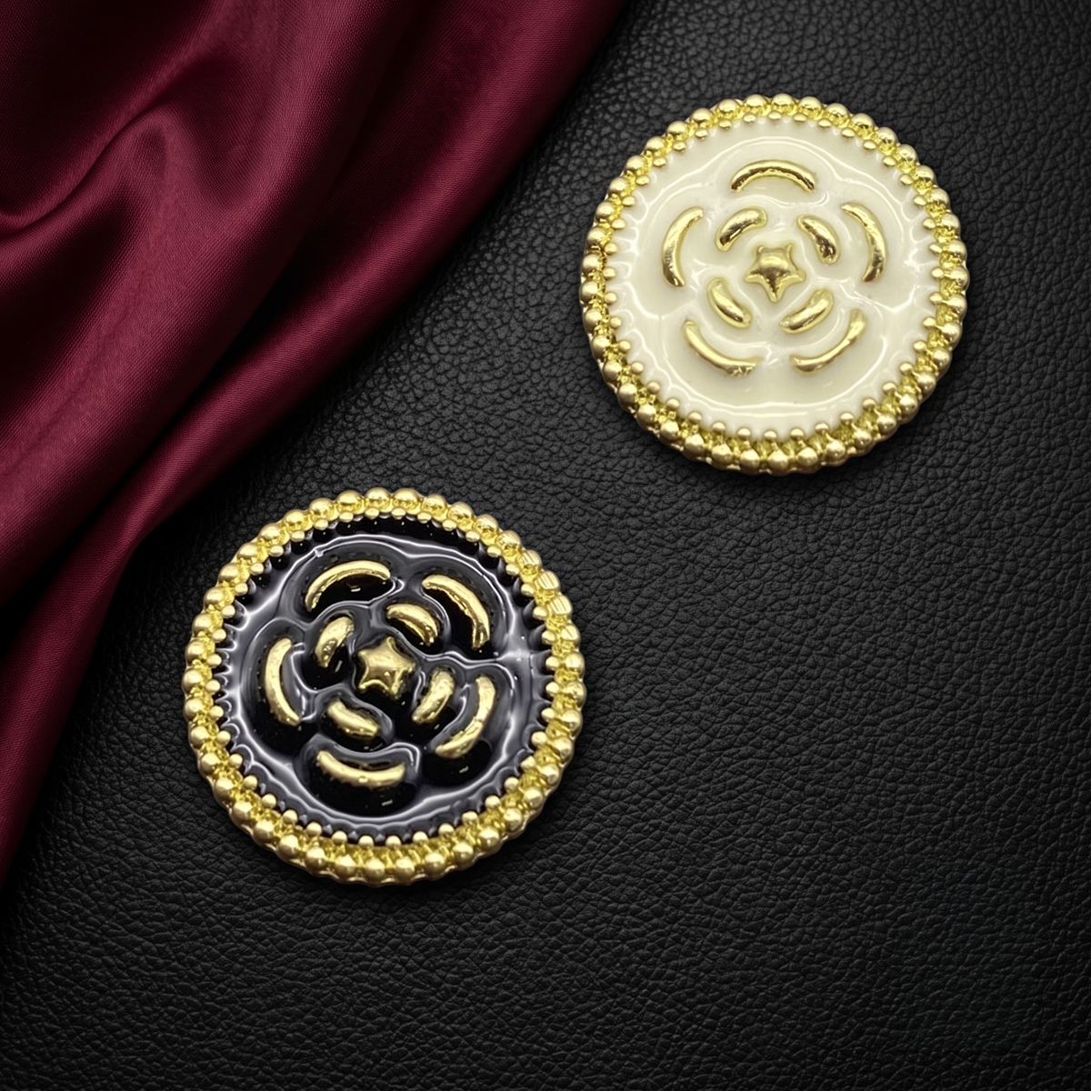 Classic Floral Medallion Clip-On Button (1 Piece)