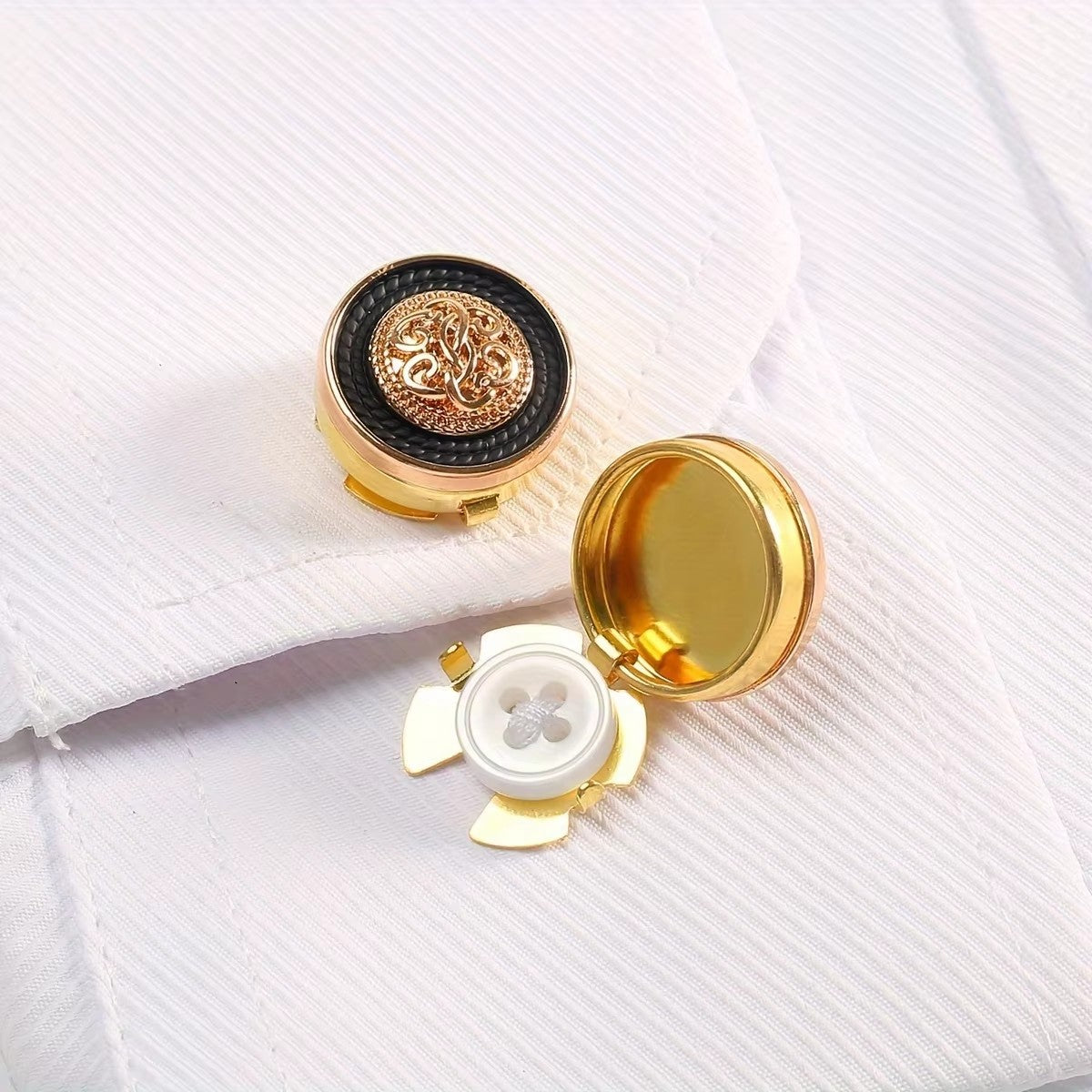 Enamel Medallion Clip-Over Button (1 Piece)