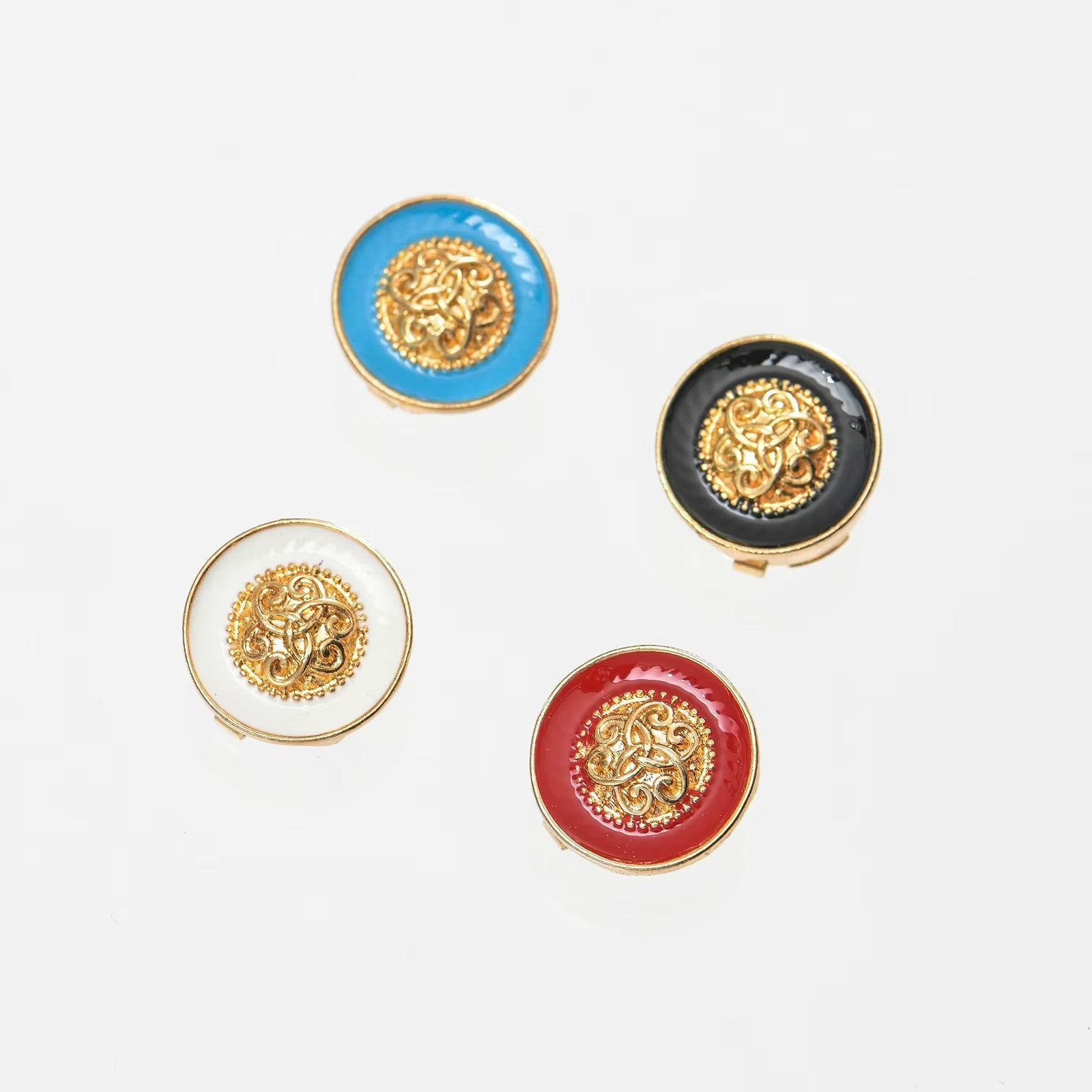 Enamel Medallion Clip-Over Button (1 Piece)